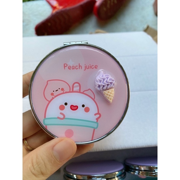 Gương 2 mặt gắn charm