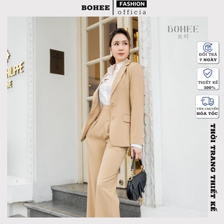 Áo blazer nữ áo vest khoác ngoài phong cách hàn quốc màu be vàng BOHEE A225