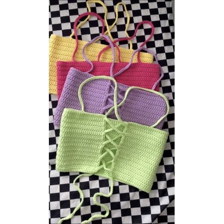 Áo len handmade thắt chéo lưng Bee Top