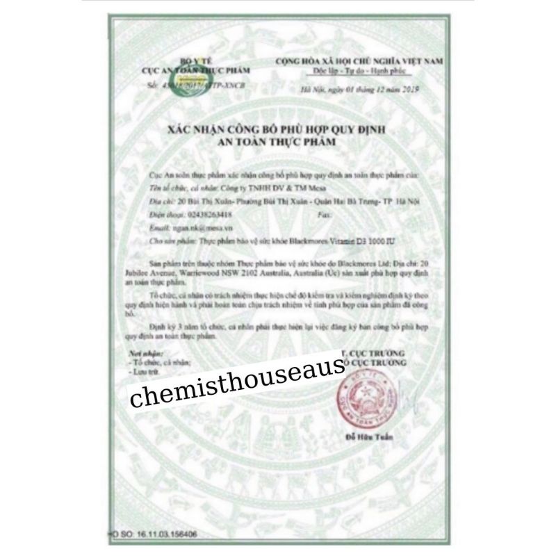 Blackmores Vitamin D3 1000IU của Úc 60v