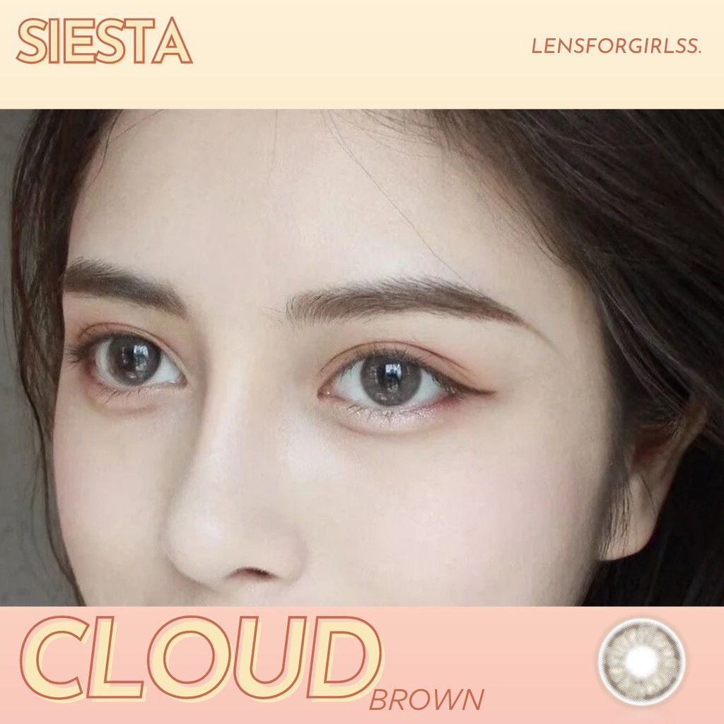 Kính áp tròng nâu đất Siesta Cloud Brown dành cho mắt nhạy cảm - Pc Hydrogel | Hạn sử dụng 6 tháng