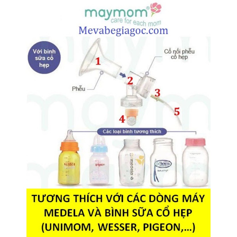 Phụ kiện máy hút sữa Maymom - Tương thích với các dòng máy Medela và bình sữa cổ hẹp