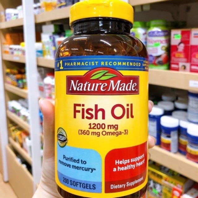 VIÊN DẦU CÁ OMEGA 3 FISH OIL NATURE MADE 1200MG