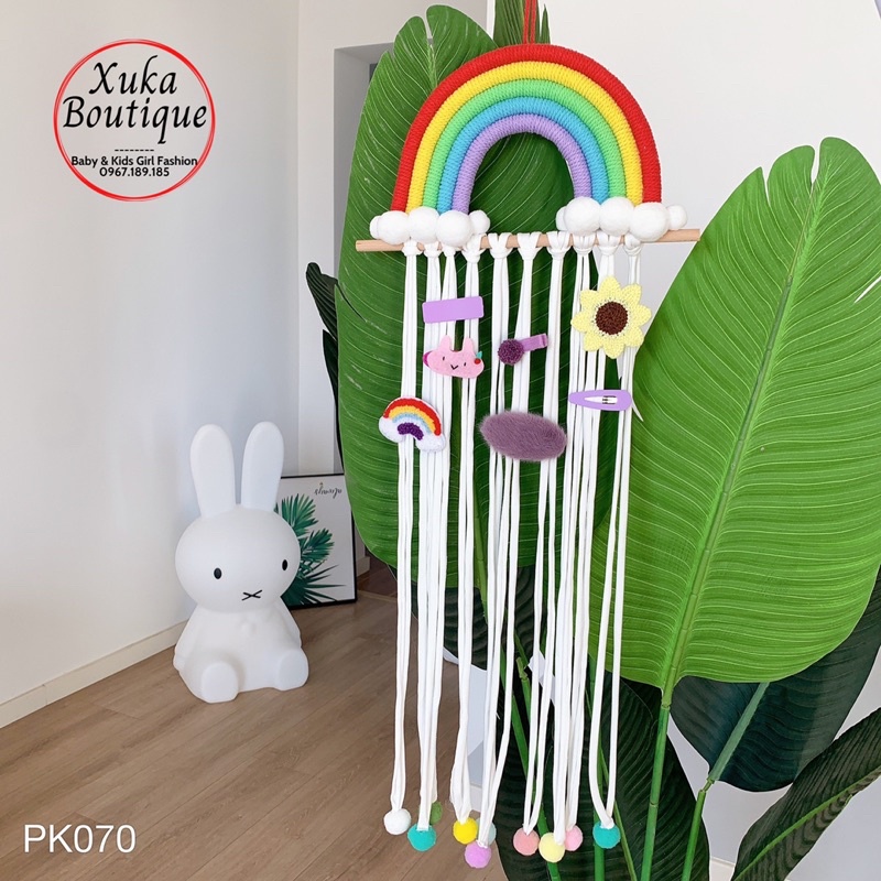 Phụ Kiện Treo Kẹp Tóc Cho Bé Hình Cầu Vồng Màu Sắc Đẹp Mắt Thích Hợp Trang Trí Phòng