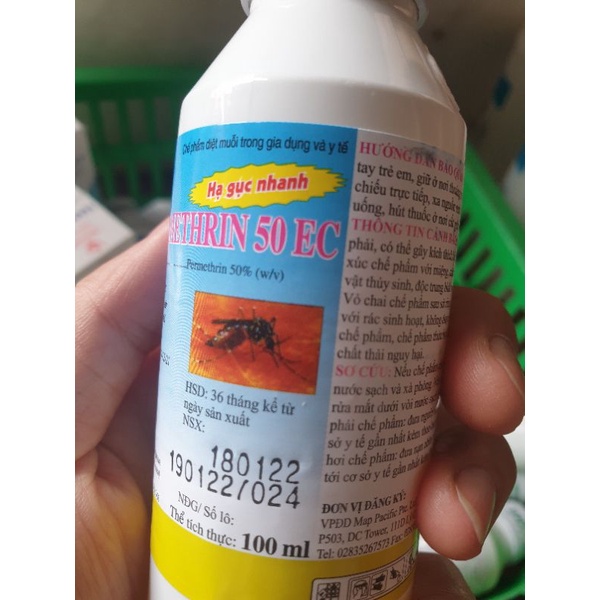 THUỐC DIỆT MUỖI, CÔN TRÙNG MAP PERMETHRIN 50EC 100ml: