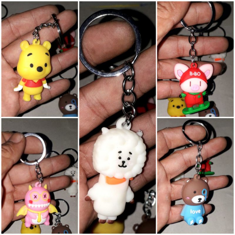 1 chiếc móc khóa bằng nhựa đặc hình nhân vật phim hoạt hình