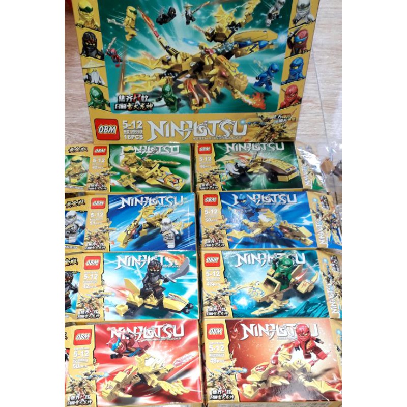 Sét Lắp ráp 8 hộp trọn bộ LegoNinja Rồng 99663 có trên 300 chi tiết bằng nhựa