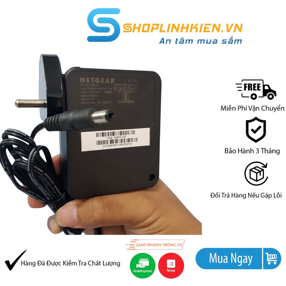 Bộ Chuyển Đổi Điện Áp 220V về 12V 3.5A Nguồn adapter 12V3.5A  AD898N20 Netgear Jack 5.5x2.1MM ShopLinhKienM2M