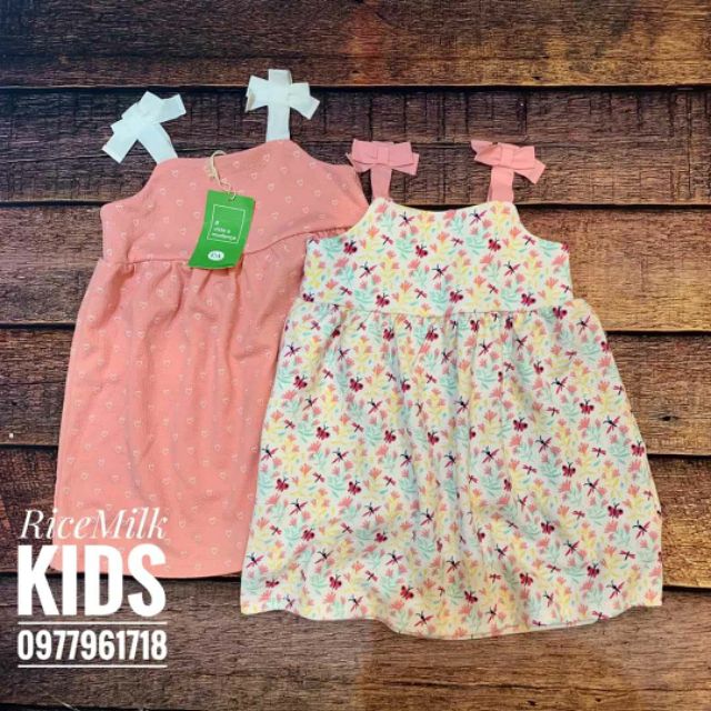 Váy Đầm hai dây bé gái babyclub xuất dư xịn