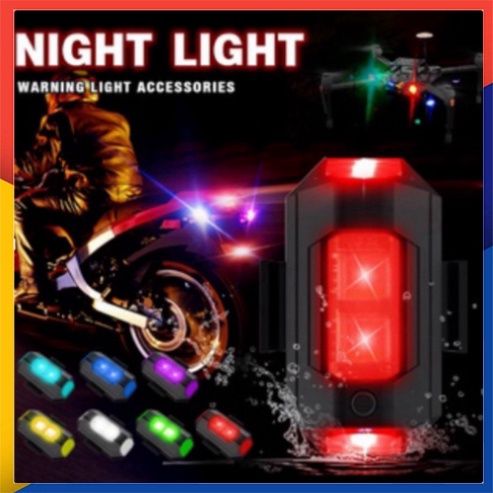 Đèn nhấp nháy cảnh báo gắn xe máy kiểu máy bay có thể sạc lại