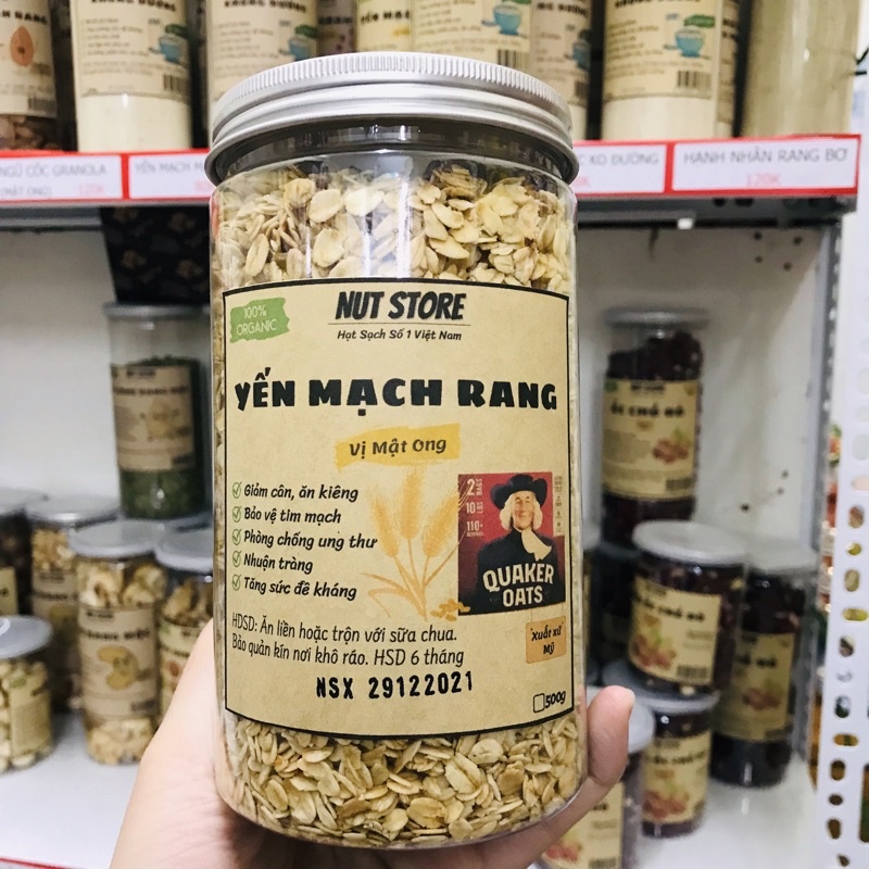 Yến mạch rang mật ong Nut Store 500g
