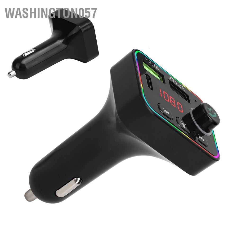 Có thể bán buôn Bộ phát FM Bluetooth F4 Bộ sạc máy nghe nhạc MP3 trên ô tô đa năng với ánh sáng LED đầy màu sắc Washington057 Hàng giao ngay