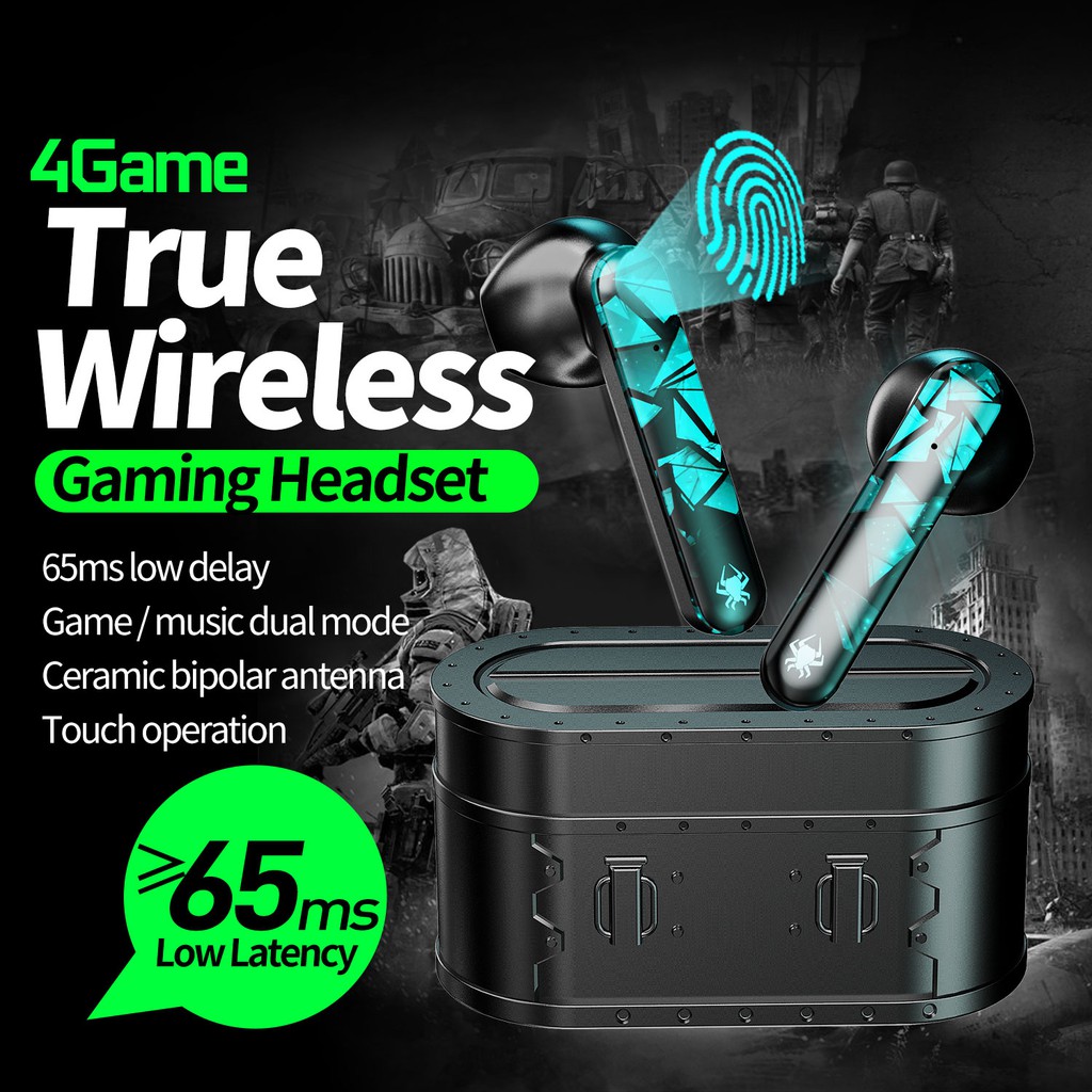 Tai Nghe Nhét Tai Bluetooth Plextone 4Game TWS 65ms Có mic Và Đế Sạc Chất Lượng Cao