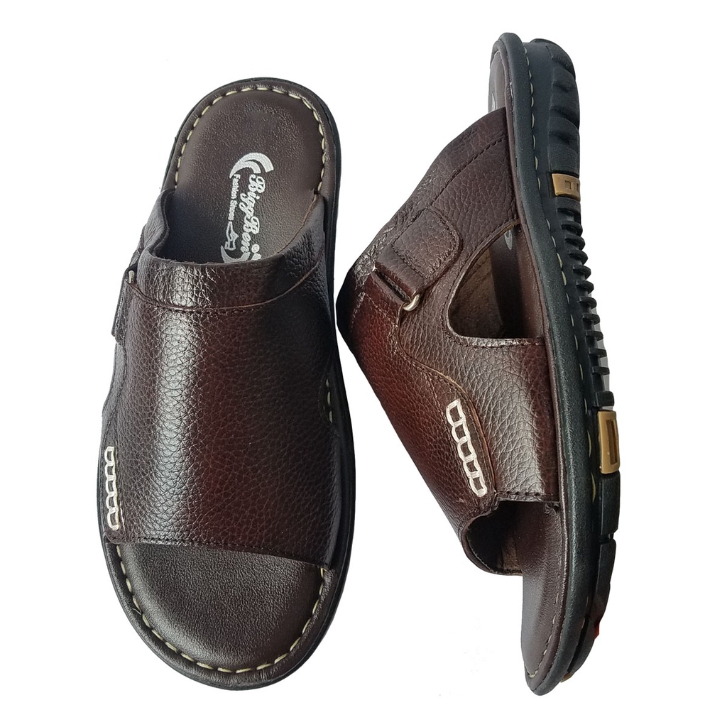 Dép Nam Quai Ngang Da Bò Thật BIGBEN Cao Cấp DN340