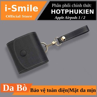 Bao case da thật cho tai nghe Apple Airpods hiệu i-Smile chống sốc (chống vân tay, vật liệu cao cấp) - Hàng chính hãng