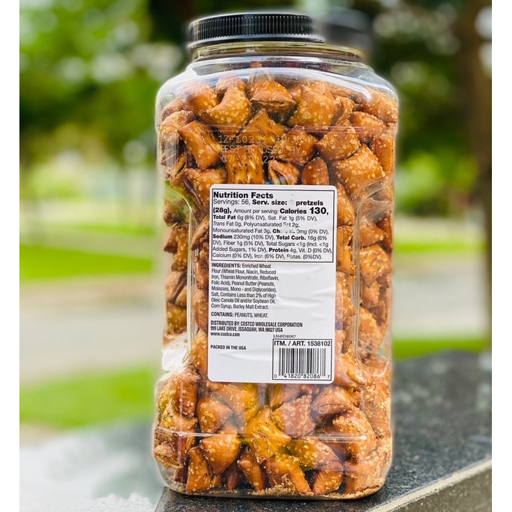Bánh Virginia Peanut Butter filled Prezel Nuggets Peanut Butter Prezel 1.56kg của Mỹ - bánh mặn giòn béo bơ đậu phộng