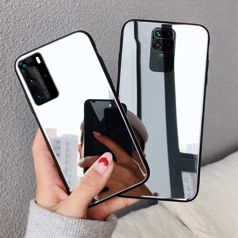 Ốp Điện Thoại Mềm Tráng Gương Trang Điểm Cho Xiaomi Redmi Note 11 11s 10 10s 9s Redmi 9A 9C 10 8 Pro Mi Poco X3 X3NFC X3Pro M3 F3