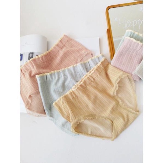 Quần lót nữ coton silip Cạp Cao Màng khử khuẩn ❄️ Nội y xanh chất đẹp deal xịn sexy