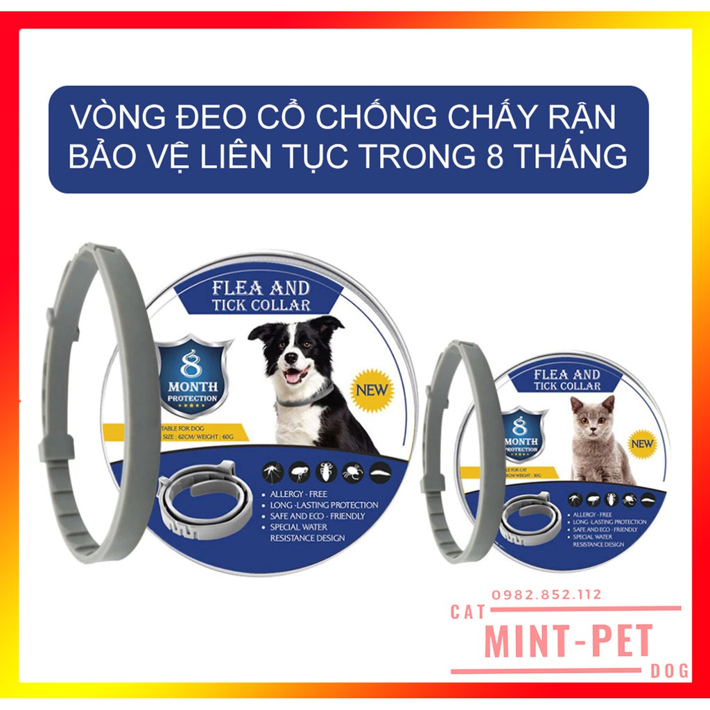 Vòng Cổ Chống Và Diệt Ve Rận Cho Chó Mèo - Bảo Vệ Đến 8 Tháng #MintPet