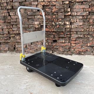 Xe đẩy hàng 4 bánh tải trọng 150kg ninda nd-150b, sàn nhựa cao cấp, bánh đi cực êm, ít ồn