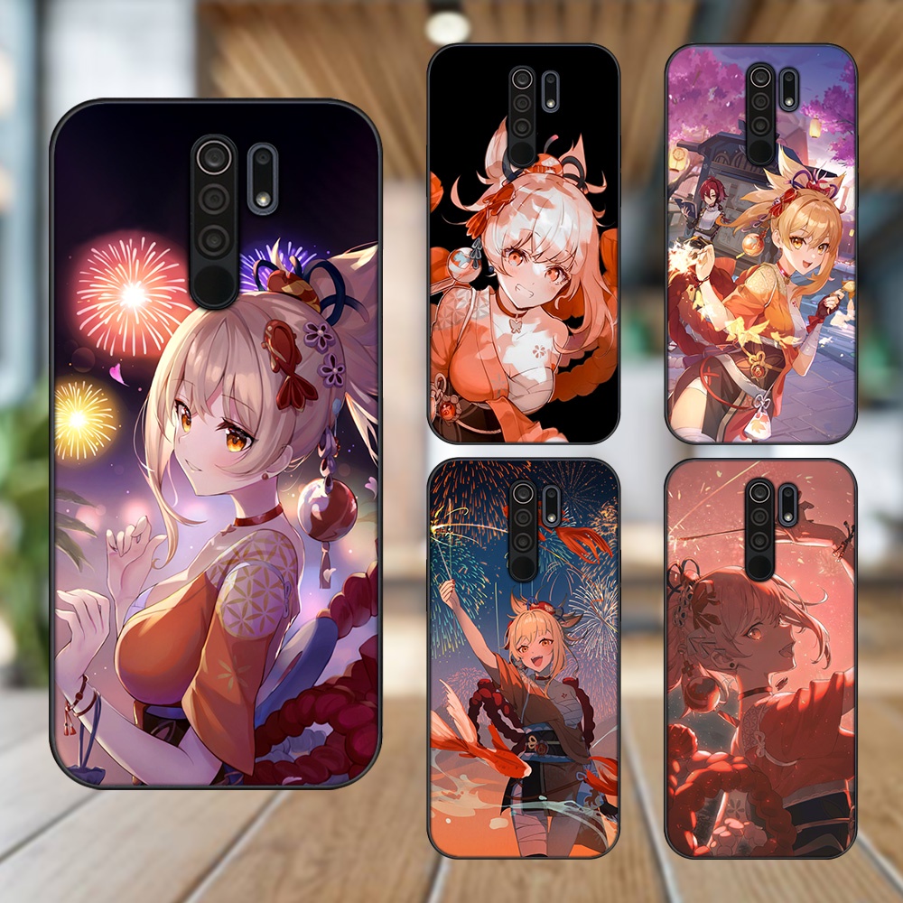 Ốp lưng Xiaomi Redmi 9 viền đen in hình Yoimiya Genshin Impact