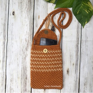 Túi đeo chéo đựng điện thoại len sợi handmade