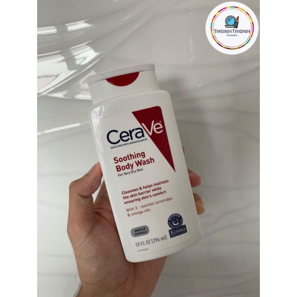 SỮA TẮM CHO DA KHÔ, NGỨA, CHÀM CERAVE SOOTHING BODY WASH (296ML)