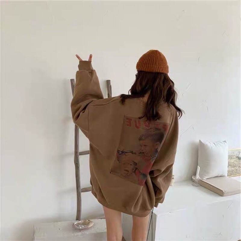 FREESHIP 50K - Áo Sweater Dài Tay Nỉ Bông In Hình Bé Cắt Tóc Siêu Xinh, Siêu Rõ Unisex | BigBuy360 - bigbuy360.vn