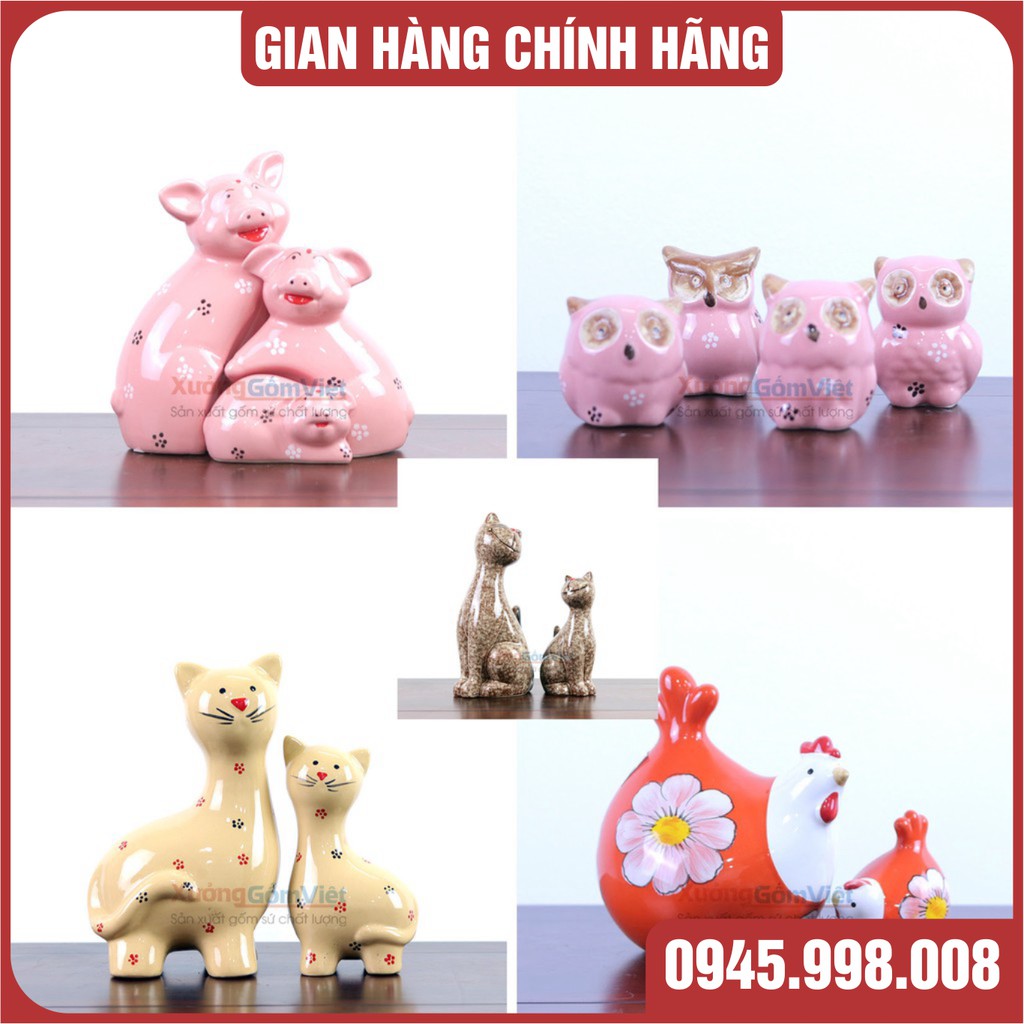 [GỐM SỨ DECOR] HÌNH THÚ BÁT TRÀNG CAO CẤP - TRANG TRÍ BÀN LÀM VIỆC LÀM QUÀ TẶNG - HÀNG THỦ CÔNG CHUẨN THƯƠNG HIỆU