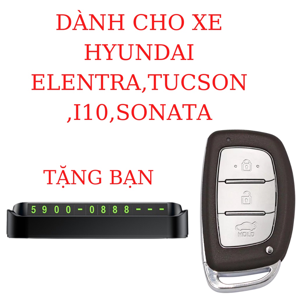 Bao da chìa khóa i10,hyundai tucson,hyundai elentra,sonata (HB 3 móc D Không Dây)