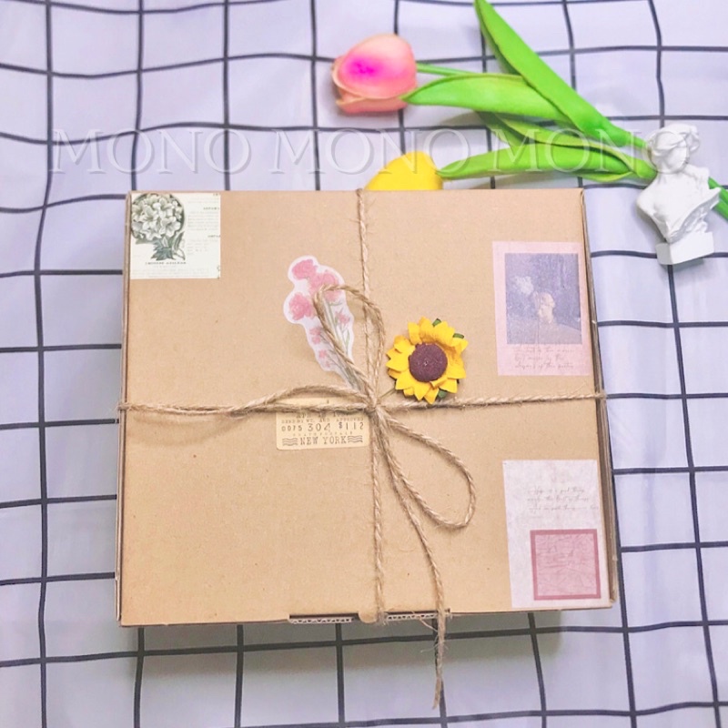 HỘP QUÀ ⚡️Gói quà Kraft trang trí phong cách Vintage đầy đủ phụ kiện đi kèm
