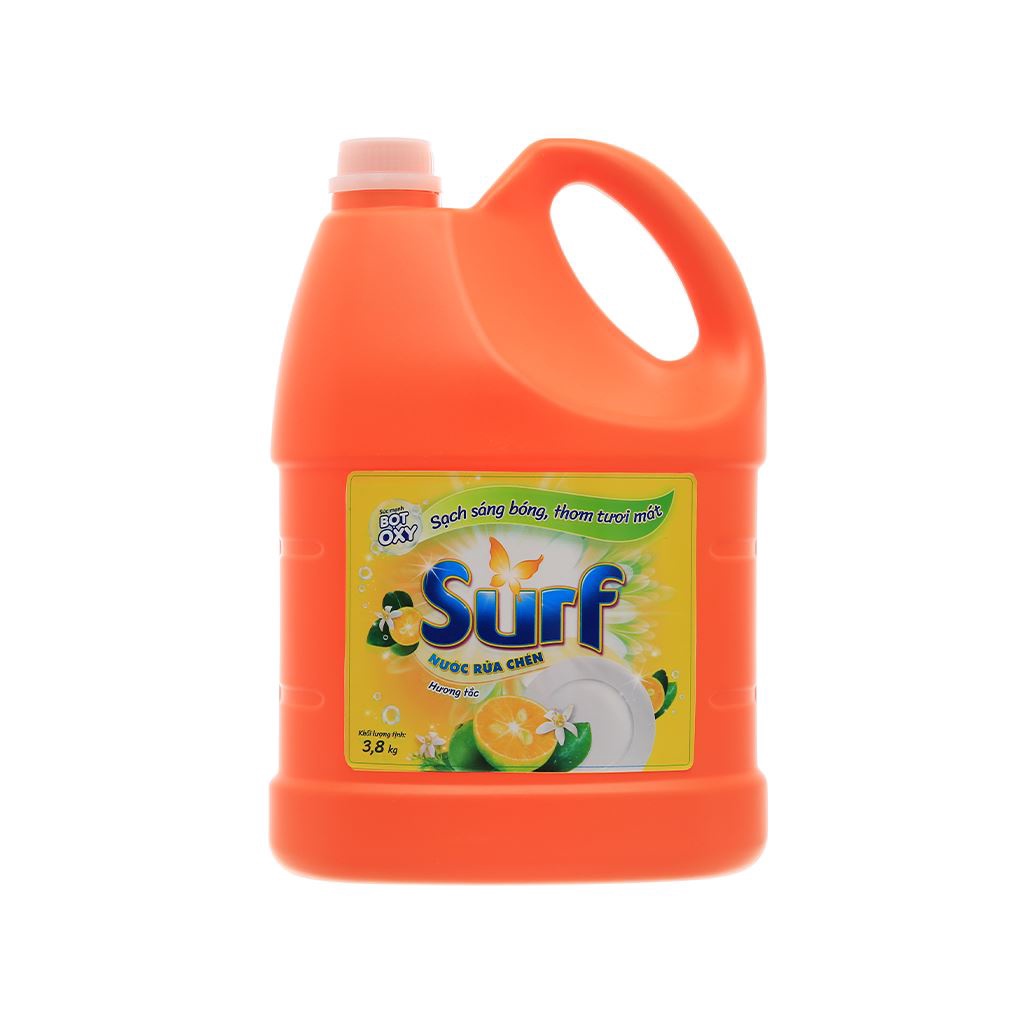 Nước rửa chén Surf hương tắc/chanh sả dịu nhẹ can 3.8kg