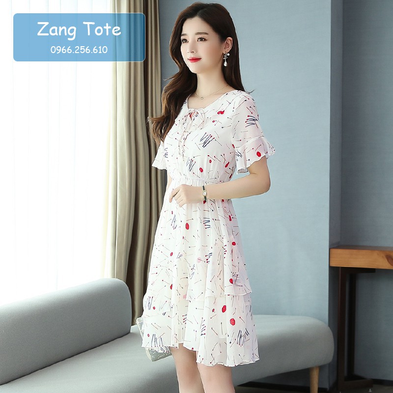 Váy đầm maxi đi biển dạo phố Maxi Cherry cổ sen sang chảnh chất voan Hàn + lụa Habutai cao cấp VH2 - Zang Tote