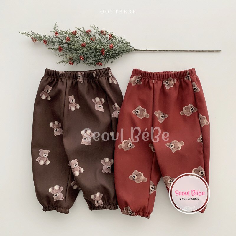 Quần lót nỉ Oottbebe Bear Jogger pant made in Korea