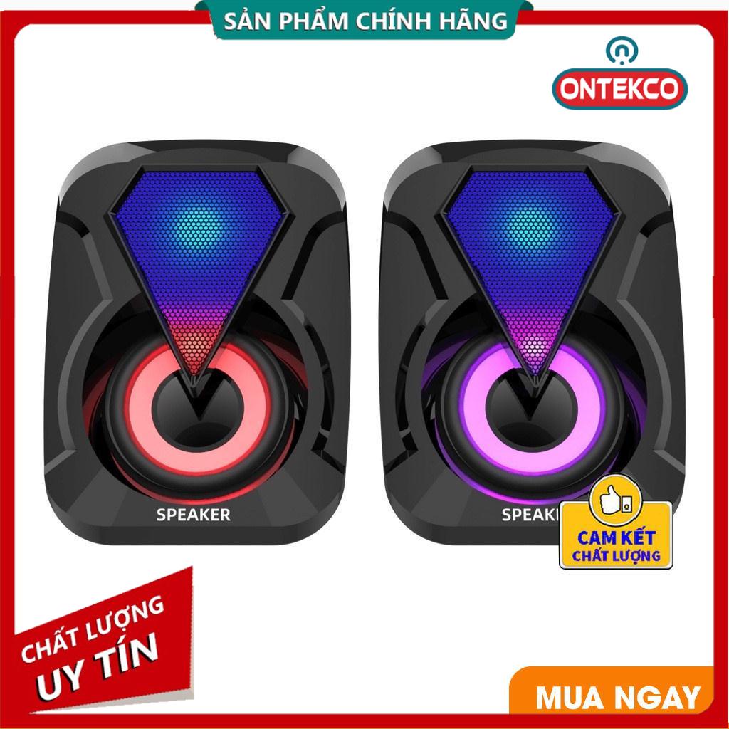 Loa máy tính E-1053, Loa vi tính mini để bàn cao cấp âm thanh siêu trầm có đèn led đổi màu cực chất âm thanh mạnh mẽ