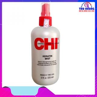 Xịt dưỡng ẩm chi keratin mist leave in strangthening treatment 355ml