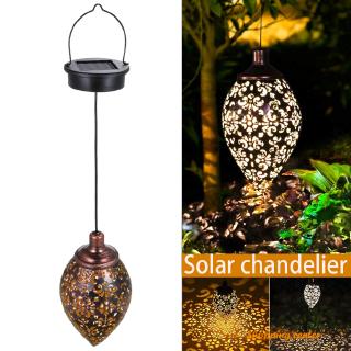COD Outdoor Solar Lantern Hanging Light LED Waterproof Yard Patio Garden Lamp Decoration