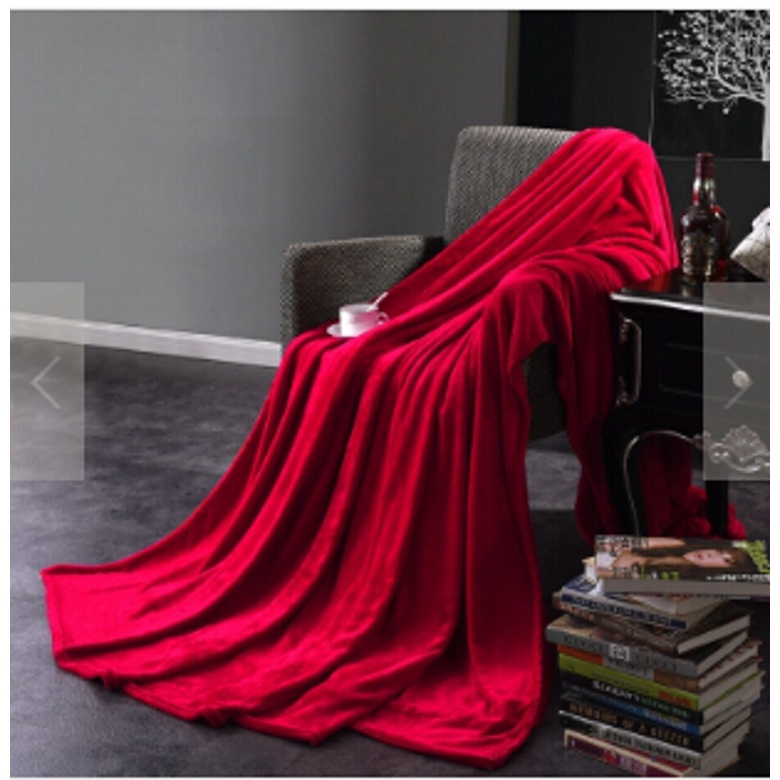 Aoto Chăn Vải Flannel Mềm Họa Tiết Kẻ Sọc Màu Trơn Ấm Áp Dùng Khi Đi Du Lịch