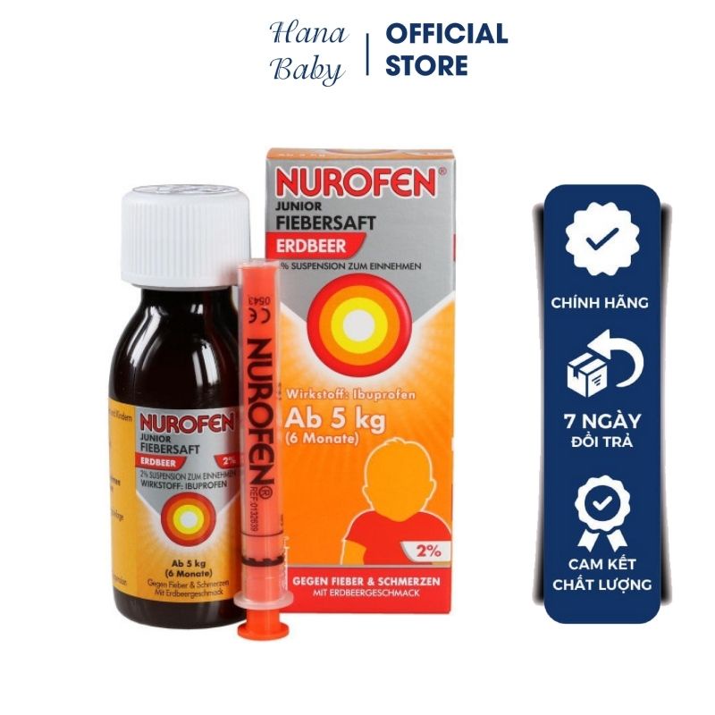 Siro Nurofen 100ml Đức Cho Bé Từ 6 Tháng Tuổi Trở Lên, Vị Hoa Quả Dễ Uống- Date Mới