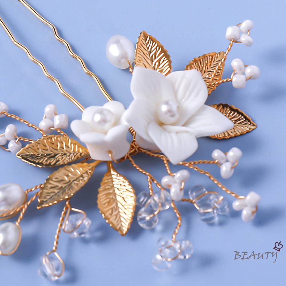 Kẹp Tóc Chữ U Đính Pha Lê Nhiều Màu Sắc Phong Cách Trung Hoa