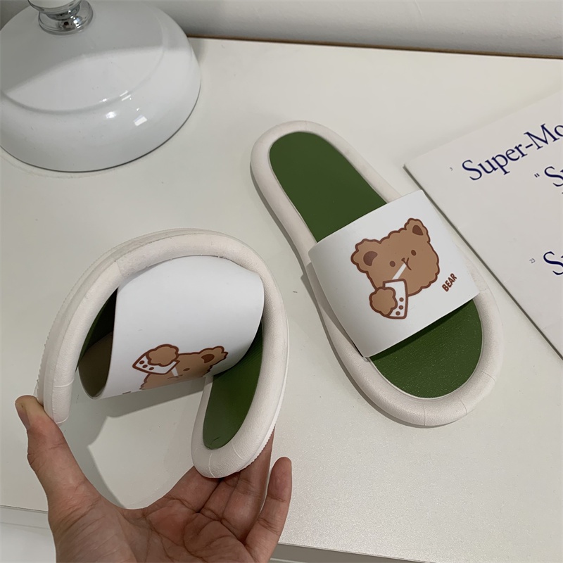 JY083  - Dép lê cao su quai ngang sticker đế tròn