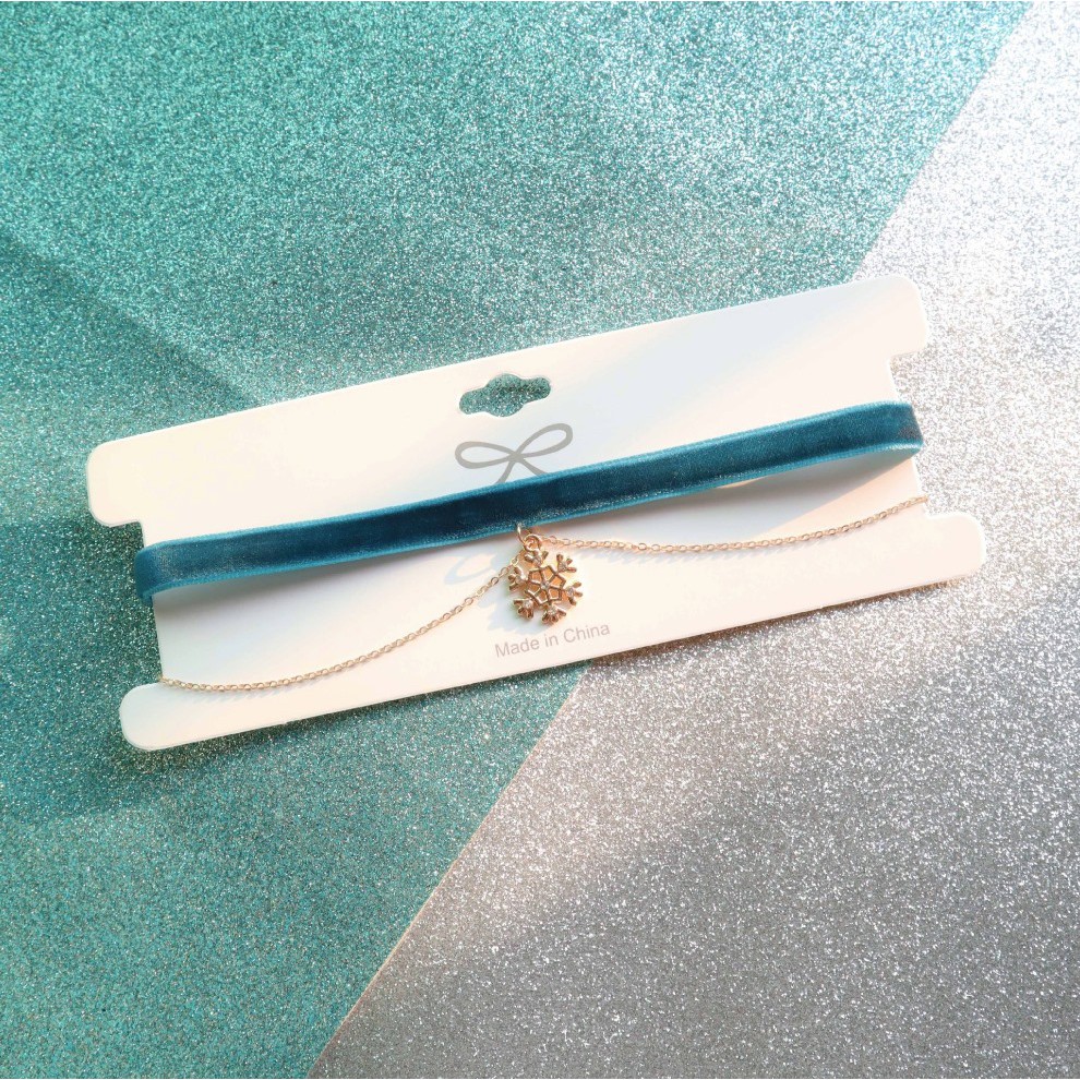 VÒNG CỔ CHOKER VẢI NHUNG HÌNH BÔNG TUYẾT