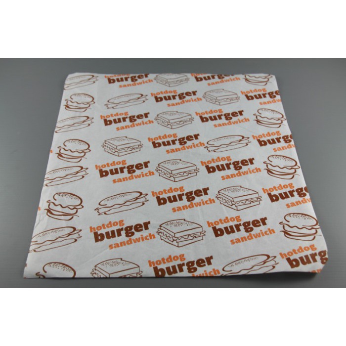 [QP-GH298*285] SET 100 tờ giấy gói bánh mỳ/hamburger size 29x30cm hàng cao cấp