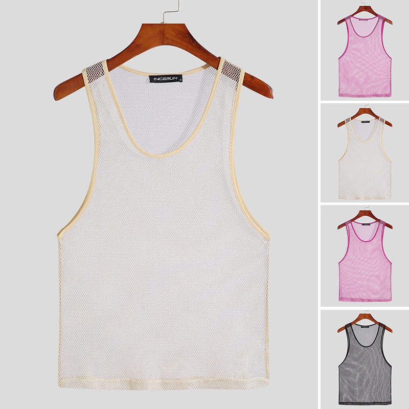 Áo Lót Lưới Trong Suốt Cổ Tròn Thoải Mái Cho Nam
