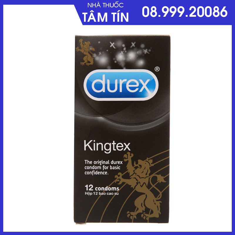 Durex Kingtex 12 Chiếc, Ôm sát, Cảm Giác Thật Size Nhỏ 49mm ( Chính Hãng )