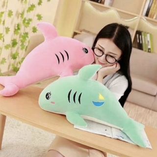 Gấu bông cá heo nhồi bông khổ vải 1m2 dài tầm 1m hàng loại đẹp