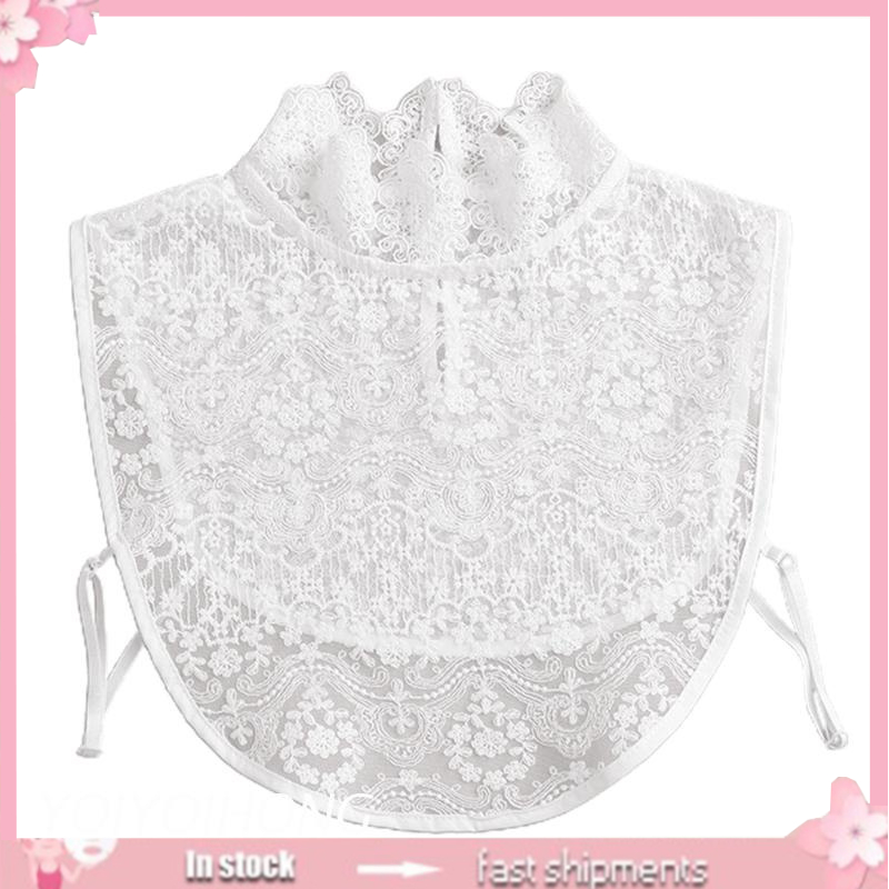 Cổ áo giả vải ren phối bèo thời trang cho nữ