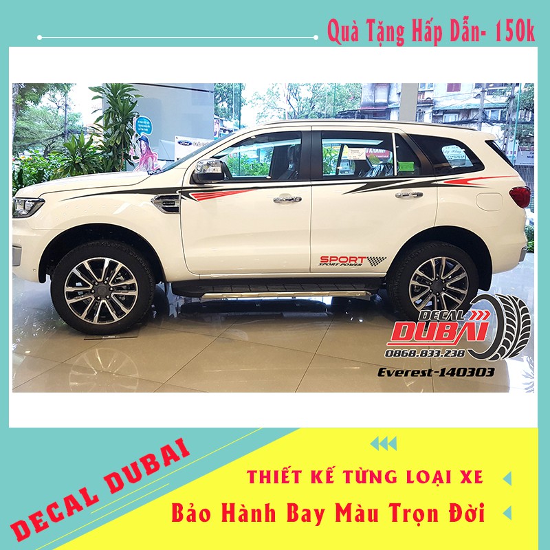 Tem Dán Xe Ford Everest Sport - Decal Everest Đẹp