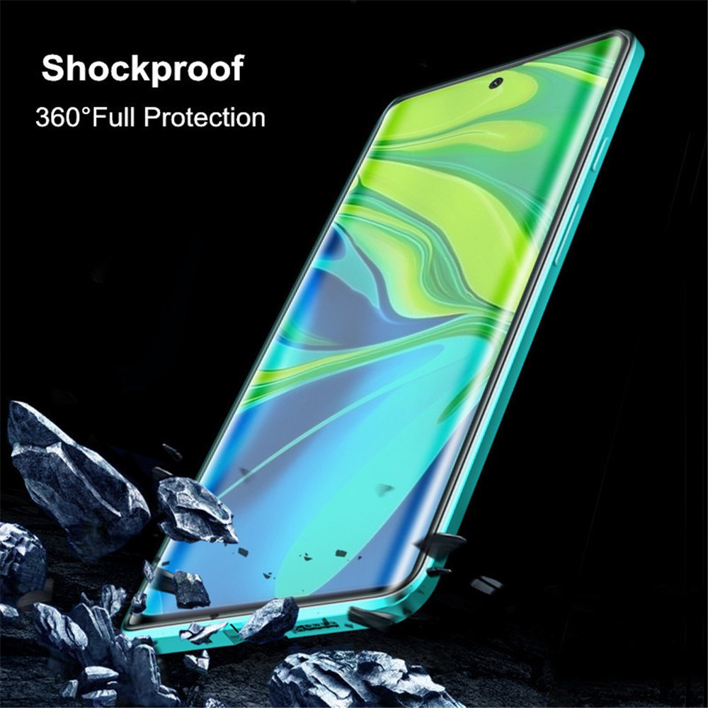 360 Magnetic Adsorption Metal Case Xiaomi Redmi 9T Redmi Note 10 Pro Double-sided Glass Cover Casing 2021