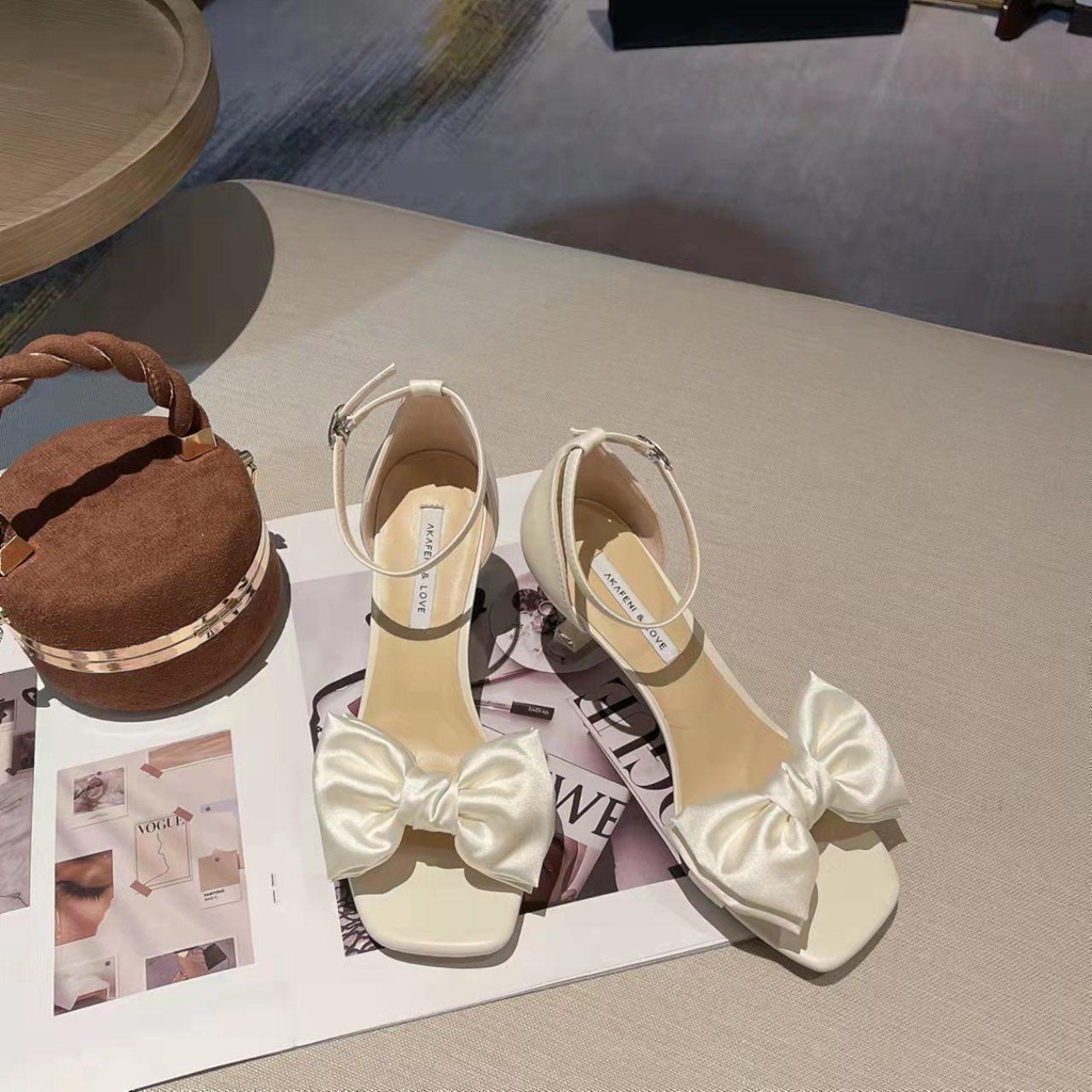 Sandal Cao Gót Thiết Kế Mới Màu Trắng Thời Trang Dành Cho Mùa Hè